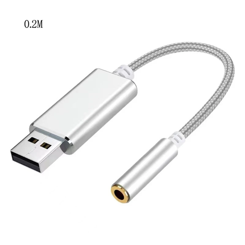 0.2m/1m USB 3.5mm 어댑터 Aux Usb 3.5MM 헤드폰 잭 어댑터 이어폰 액세서리 용 용 오디오 케이블