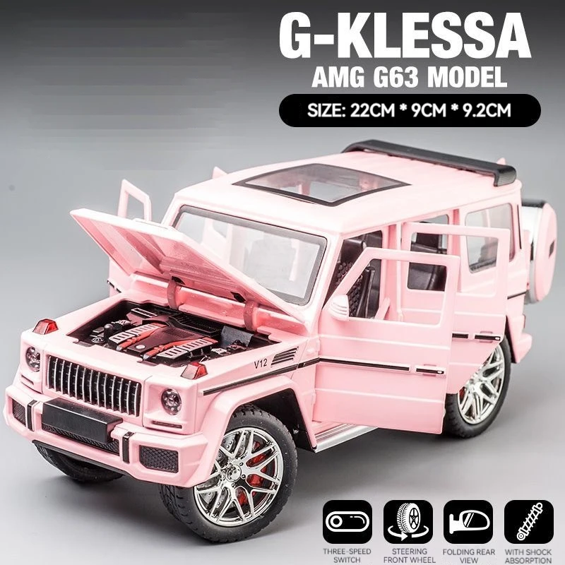 1:24 G63 Pull Back Alloy Car Modello, auto giocattolo con