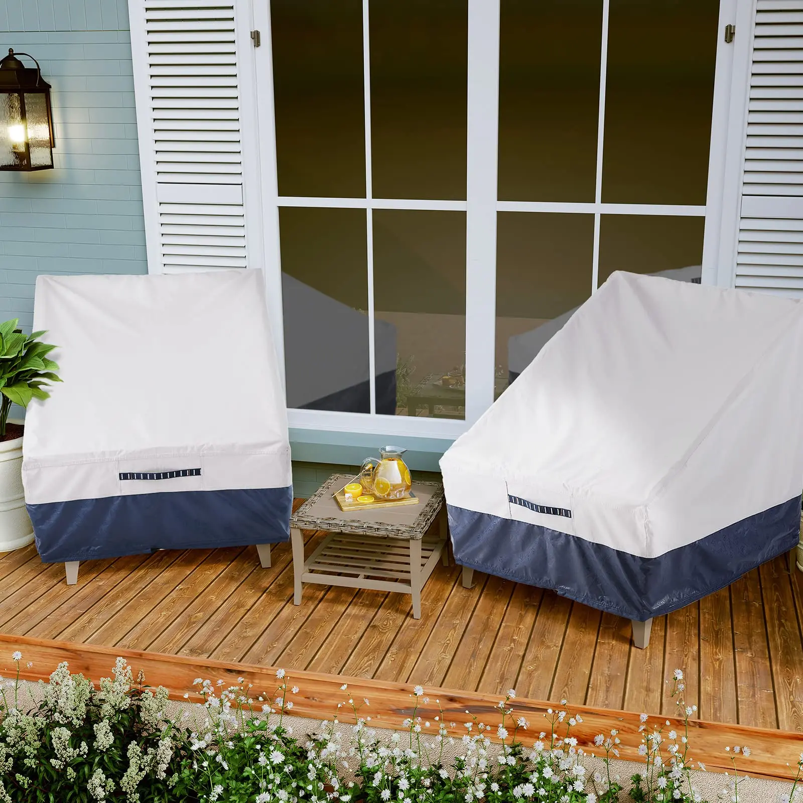 2 Pack Outdoor Chair Covers 100% Waterproof Patio Furniture Covers Protector 600D Oxford Heavy Duty Lawn Garden Furniture Cover 2