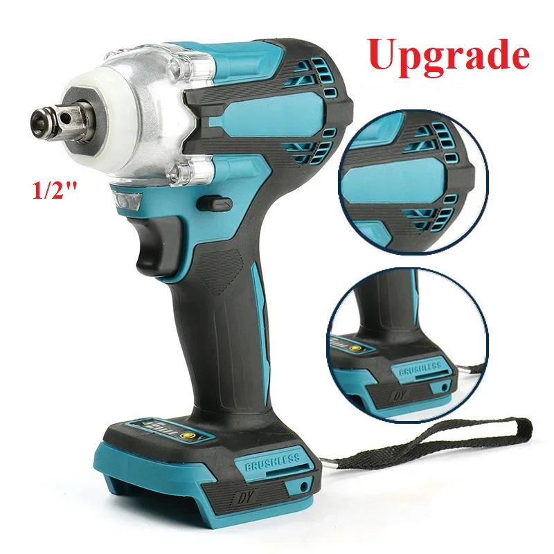 

Magnitt Brushless Cordless Electric Impact Wrench Rechargeable 1/2 inch Wrench Power Tools Compatible for Makita 18V Battery