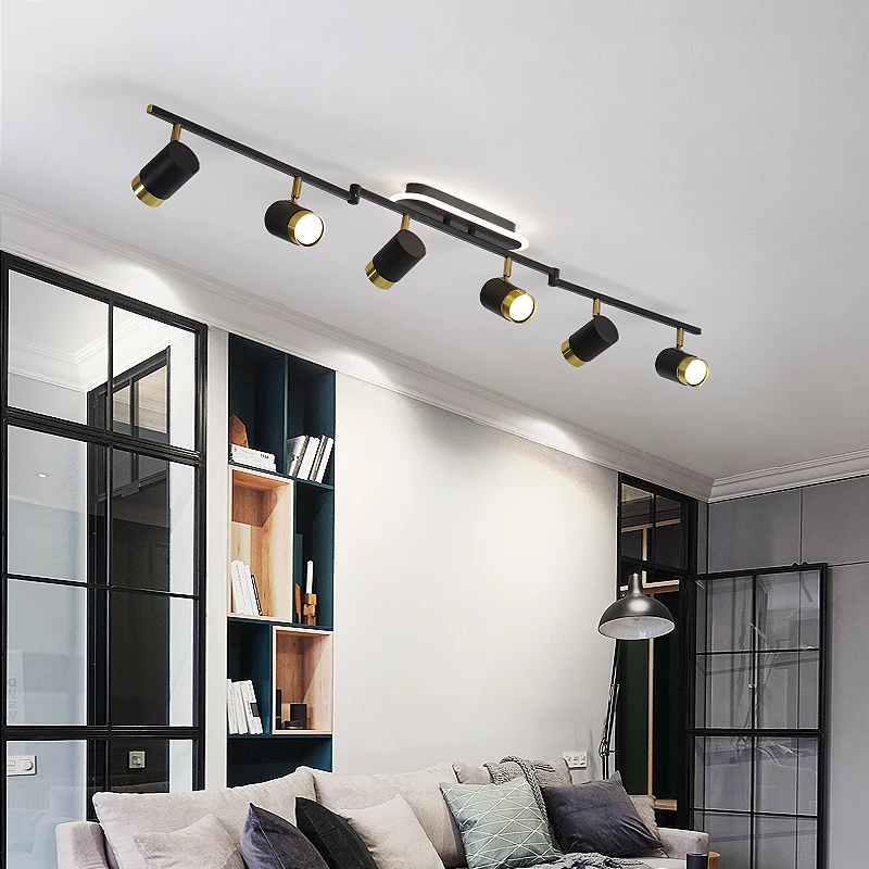 BENEWTON 가정용 고정장치 레일 조명, 거실용 모던 레일 조명, LED 천장 램프, 블랙 화이트, 220V 트랙 조명
