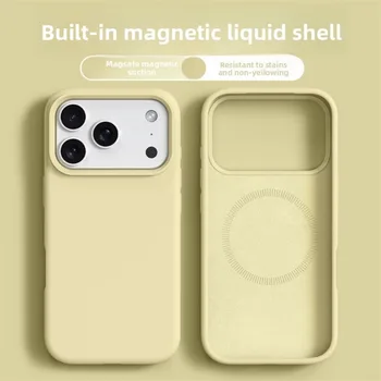 Original Magnetic Phone Case For iPhone 17 16 Pro Max Liquid Silicone Cases For iPhone17 16 Pro Max 17Pro Air Soft Bumper Cover 1