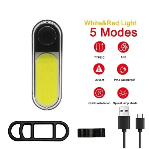 BUCKLOS Bike Light COB Front Rear Bicycle Lights LED Rechargeable Mountain Road Bicycle Lamp MTB Tail Light Cycling Flashlight - Image 11