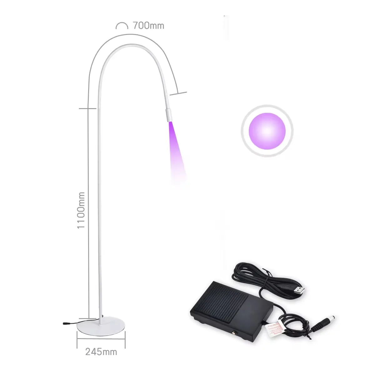 Uv curing lamp USB UV ultraviolet light LED UV glue curing light beauty eyelash manicure false eyelashes grafting foot step switch floor lamp