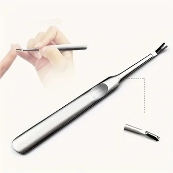 1Pc Cuticle Pusher Professional Stainless Steel Nail Cuticle Remover Callus Dead Skin Fork Nail Manicure Pedicure Tools