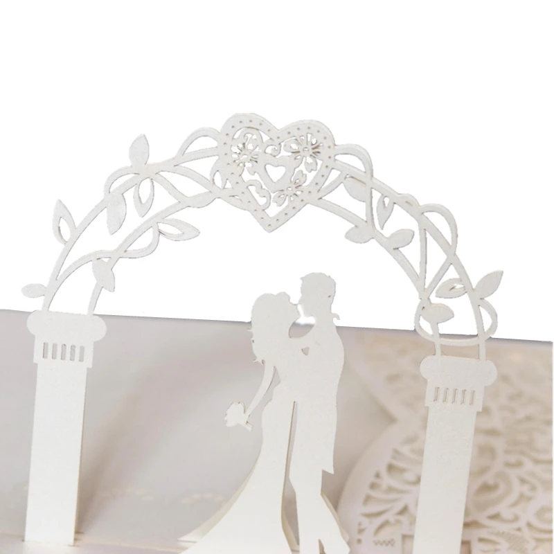 Laser Cut Wedding Invitation Cards Engagement Bride Groom Love Heart Invitations Marriage Supplies Luxury Greeting Card Envelope