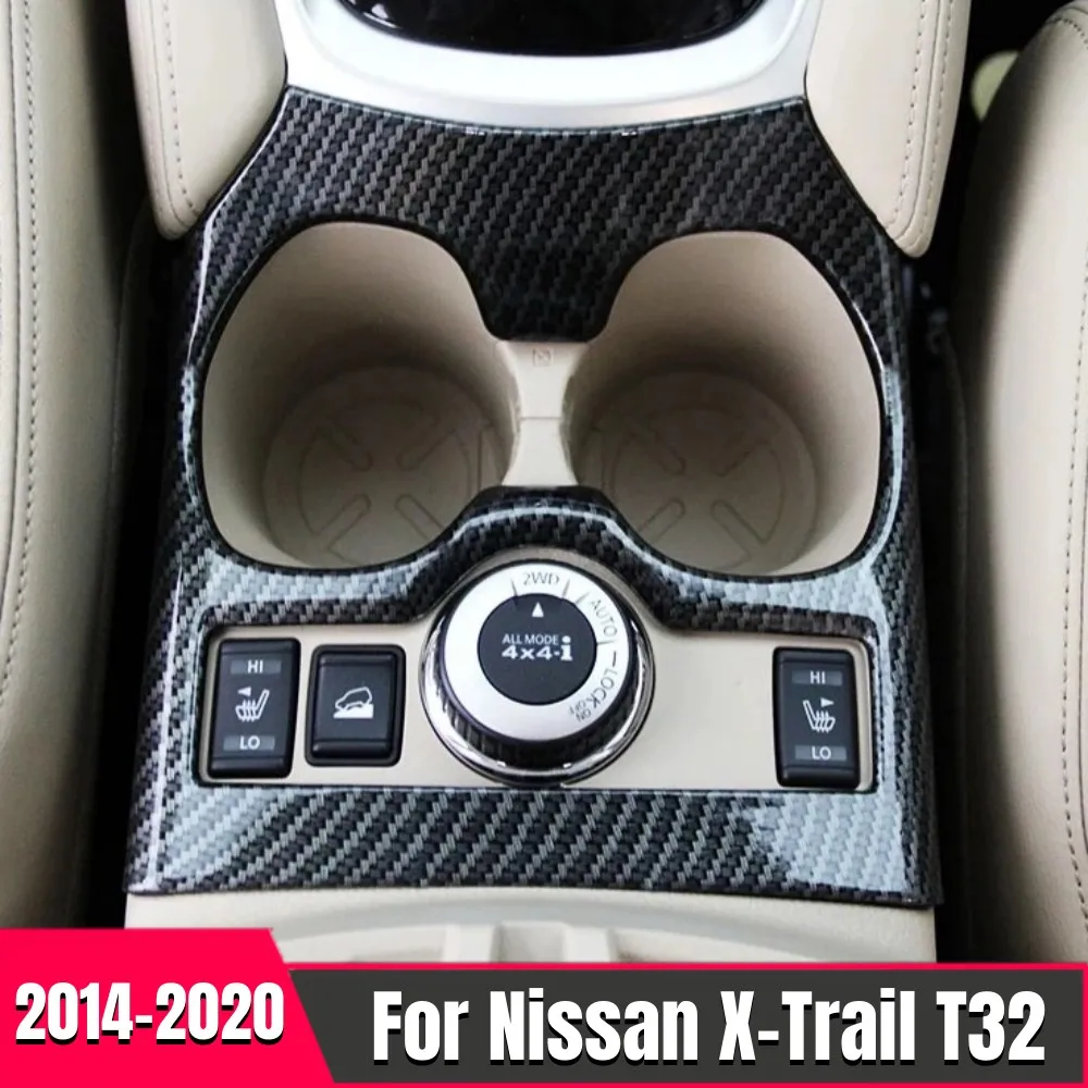 

Для NISSAN X-Trail XTrail T32 Rogue 2014-2019 2020 ABS Матовый/углеродный автомобильный держатель стакана для воды переключение передач рамка панель Крышка отделка