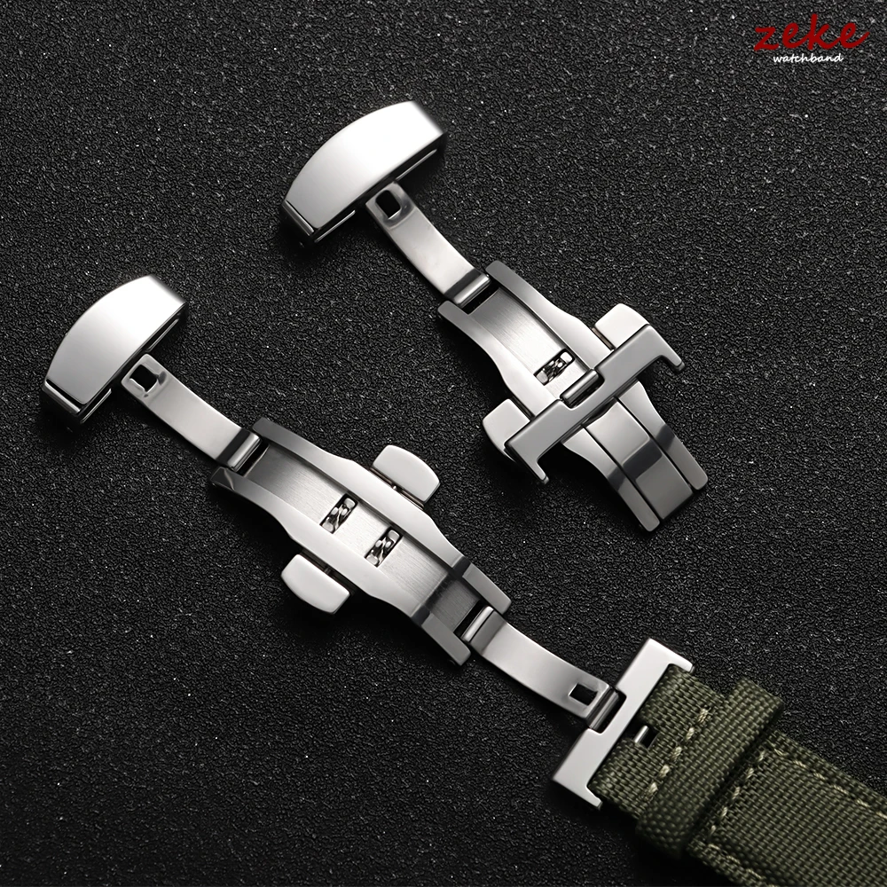 Sleek Stainless Steel Butterfly Deployment Buckle with Double Click Clasp