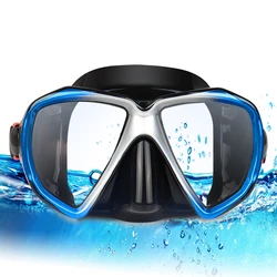 Panoramic HD Diving Mask, Anti-Fog Scuba Diving Goggles, Tempered Glass Dive Mask, Adult Youth Swim Goggles with Nose Cover