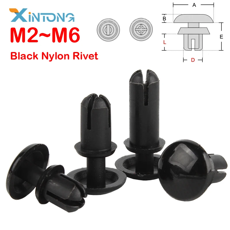 Rivets and Fasteners 100pcs R Type Nylon