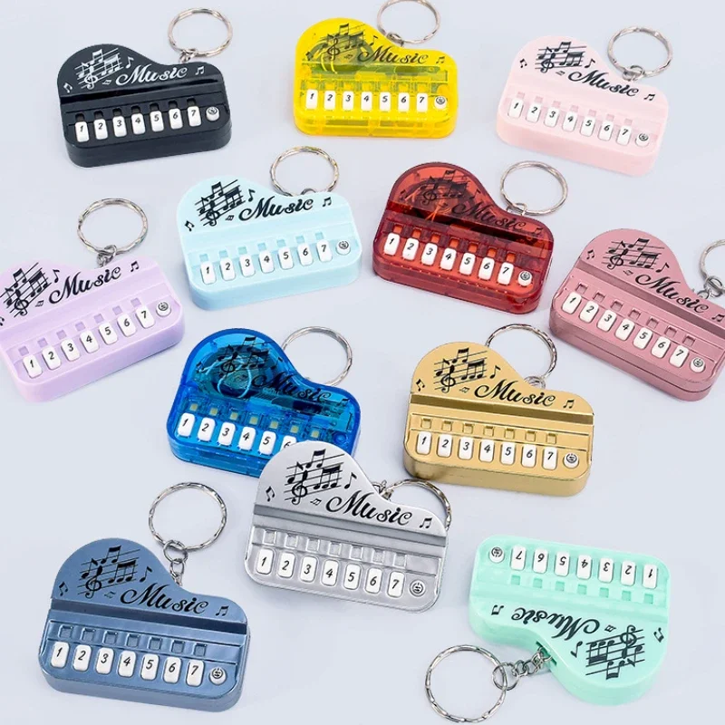 Kawaii Keychain Cute Mini Music Electronic Piano Key Chain Children’s Lights Can Play Music Toys Creative My Melody Charm Gifts trendy football link chain soccer charm necklace pendant gold color sport ball jewelry men boy children gift pendant necklace