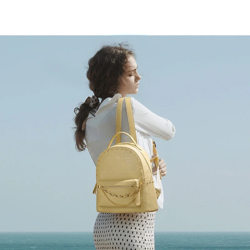 Fashion Woman's Versatile Backpack High Quality Trend Chain Single Shoulder Handbag Luxury Casual School Bags For Teenage Girls