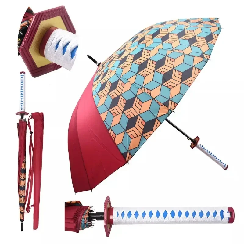 Description Picture 5 of itemDemon Slayer Anime Sword Umbrella Kimetsu No Yaiba Long Handle Parasol Tanjirou Kyoujurou Japanese Samurai Sword Katana Umbrella