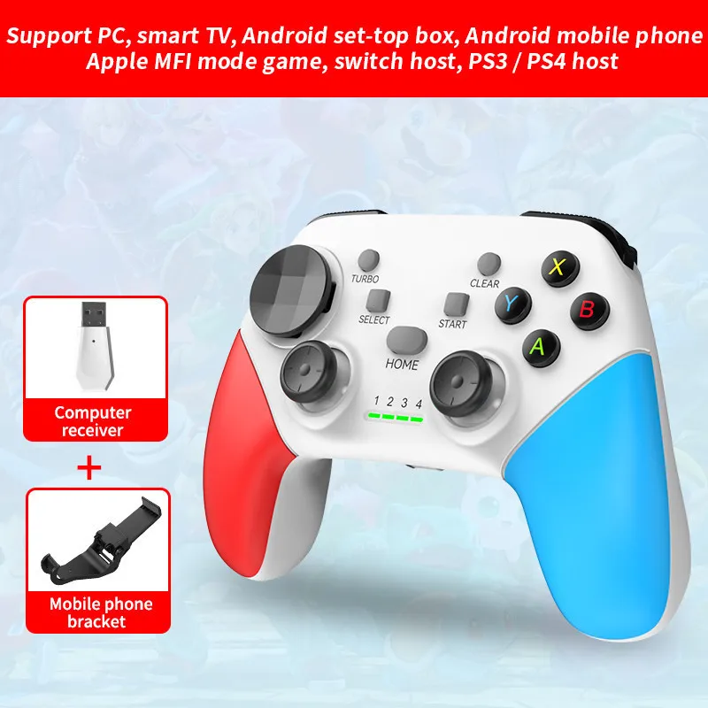 Wireless BT Game Controller for Switch Pro PC Android IOS Tablet Smart TV PS3 PS4 Gamepad Joystick Control with Turbo Vibration