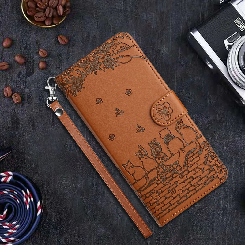 thumbnail image 1 of Wallet Cat Embossed Flip Over Leather Case For iPhone 15 Pro Max 14 Plus 13 Mini 12 Pro 11 SE 2022 2020 X XS XS Max XR 8 7 Plus, 1 of 5