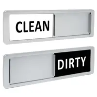 Clean and Dirty Dishwasher Magnet Sign,Optional Adhesive Magnetic Kitchen Decor, Easy Read，Shutter Slide Magnets for Dish Washer 1