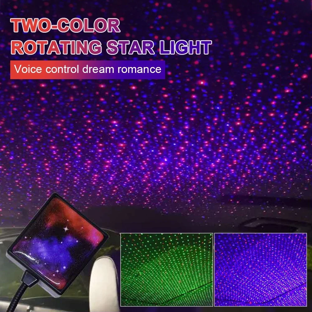 

Car Roof Star Light LED Interior Starry Light 2 Color USB Car Ceiling Atmosphere Projector Light Adjutstable LED Galaxy Lamp