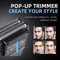 Kemei Rechargeable Cordless Shaver for Men Twin Blade Reciprocating Beard Razor Face Care Multifunction Strong Trimmer KM-1102 5