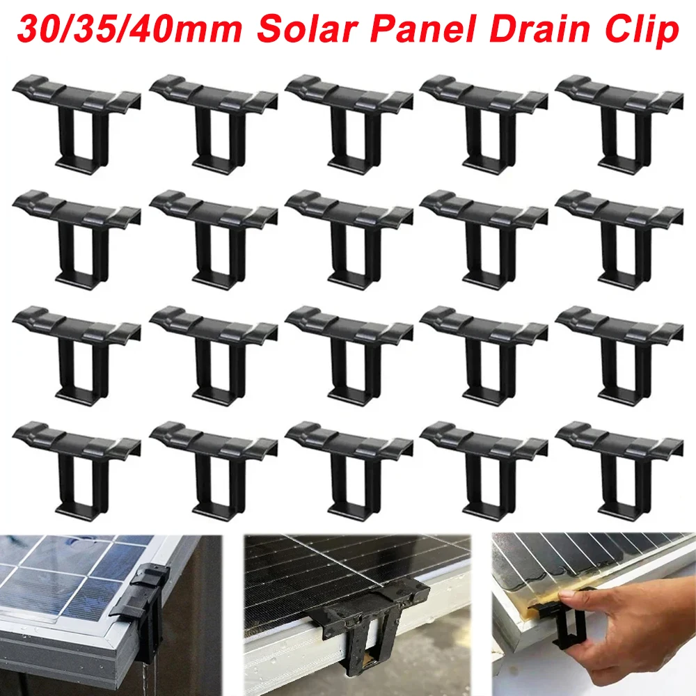 100 Clip Di Drenaggio Per Pannelli Solari – 30 Mm, In ABS Nero, Per Rimozione Fango E Scarico Acqua Piovana