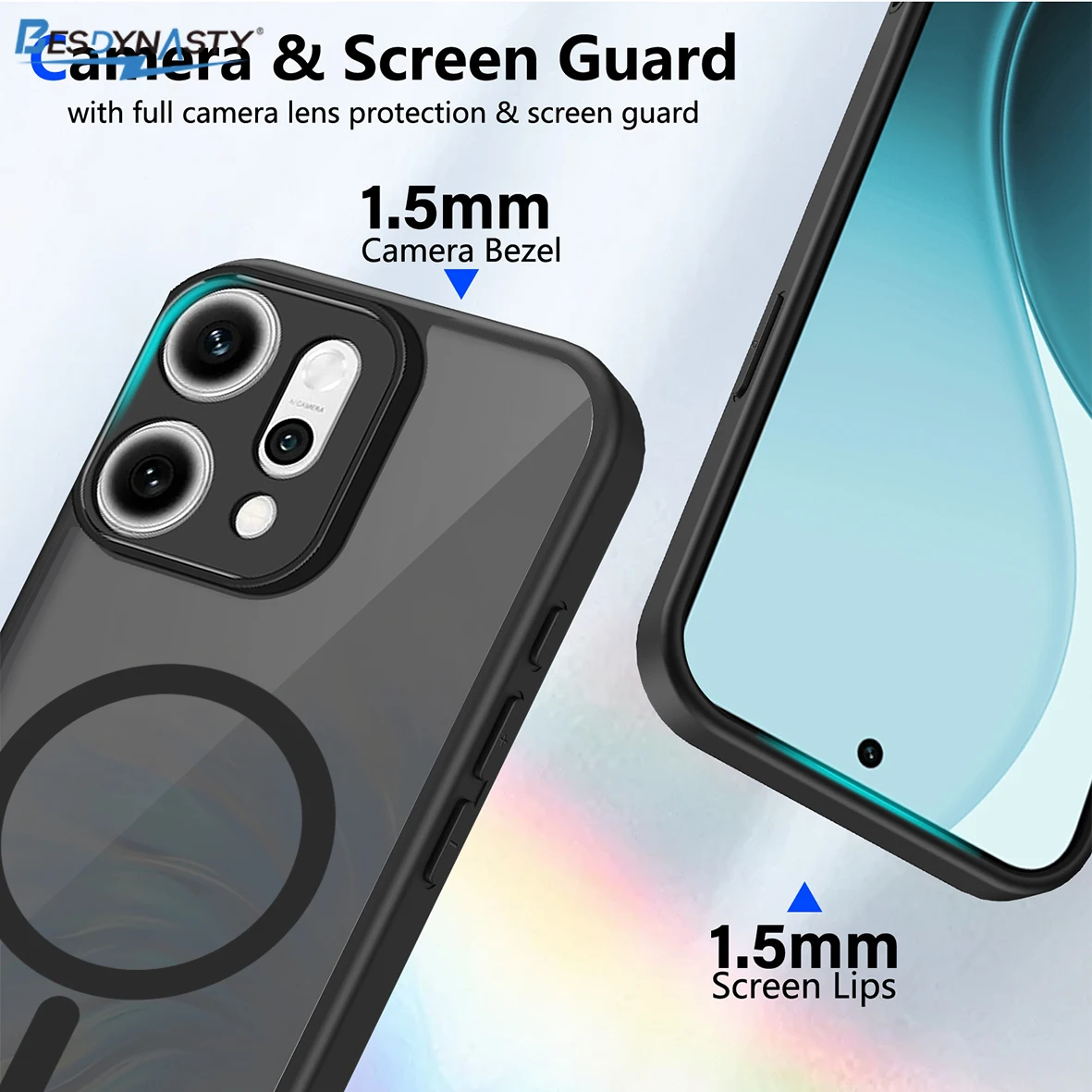 Magnetic Plating Shockproof Airbag Soft Matte Transparent Phone Case