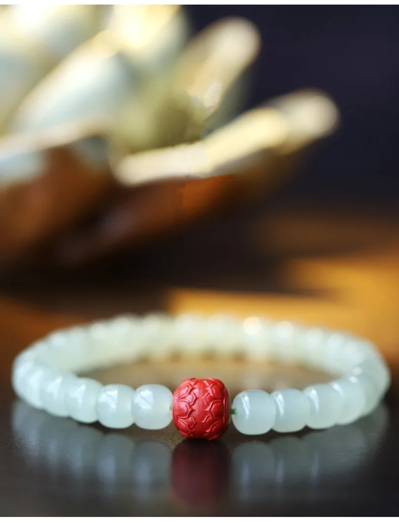 Hetian Jade Natürliches Armband Kristall Transparent Buddha Armband Benmingnian Für Paare Frau Männer Geschenk Mit Jade Armband – Detail 10