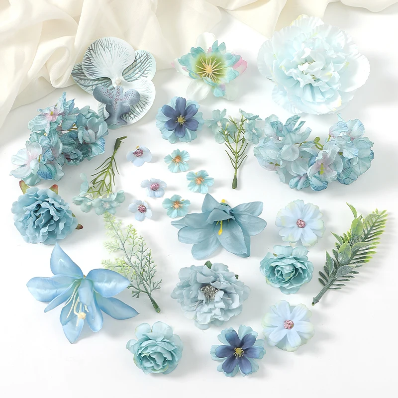 Gemischte künstliche Blumen, Rosenköpfe, künstliche Seidenblumen für Heimdekoration, Hochzeitsdekoration, Basteln, Girlande, Sammelalbum, Geschenke, Zubehör – Detail 11