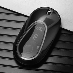 Premium TPU Transparent Car Key Cover - Luxury Protector Shell (Transparent Black)