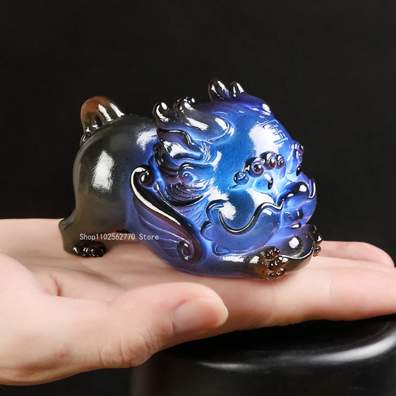 Tea Pet Ornaments High Temperature Luminescent Color-changing Resin Tea Pet Home Interior/office /teahouse Desktop Decoration Tea Set Accessories