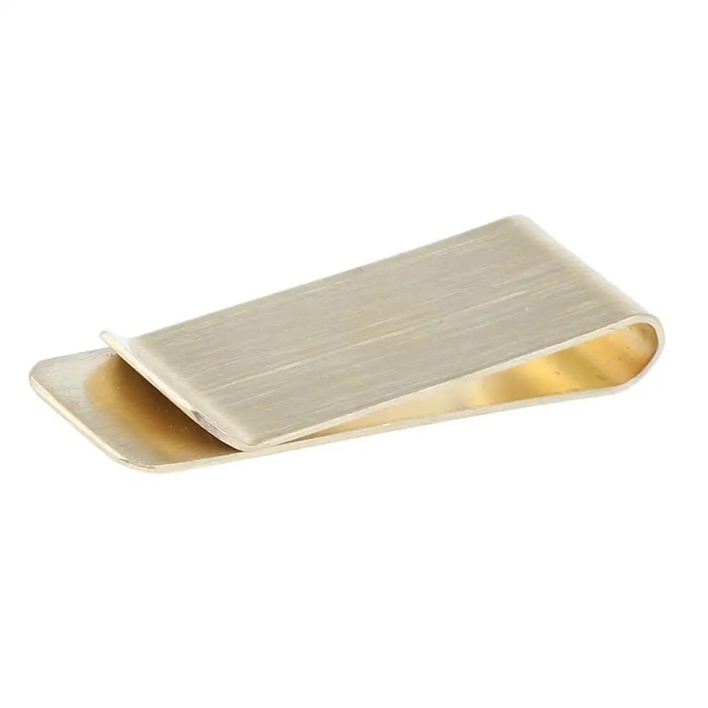 Gold Brass Mens Fashion Money Clip Purse Wallet Card Holder
