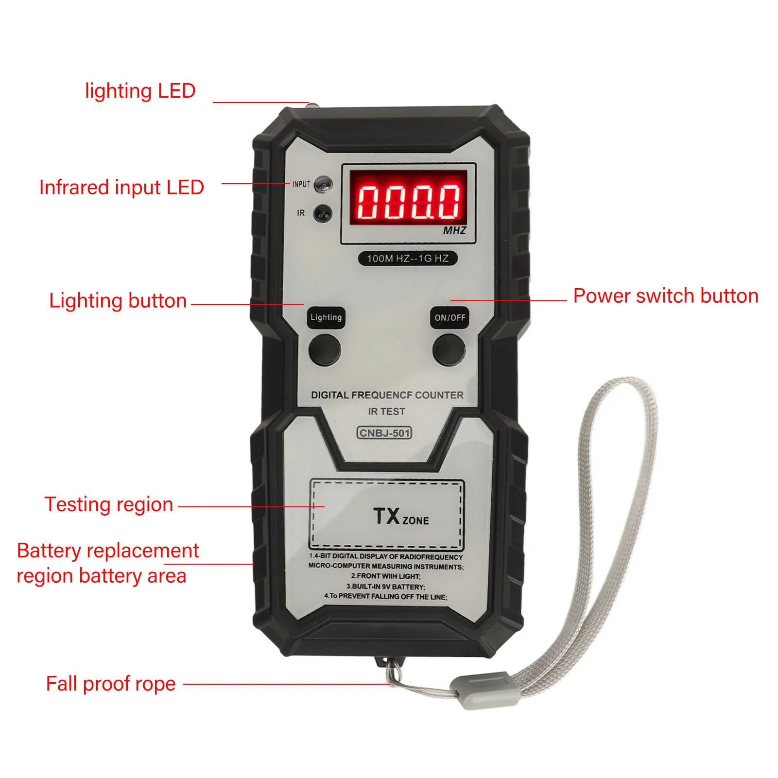 Remote Car Key Infrared Frequency Tester For Garage Door Electric Lock 100M-1GHZ Electronic Measurin Instrument Frequency Tester