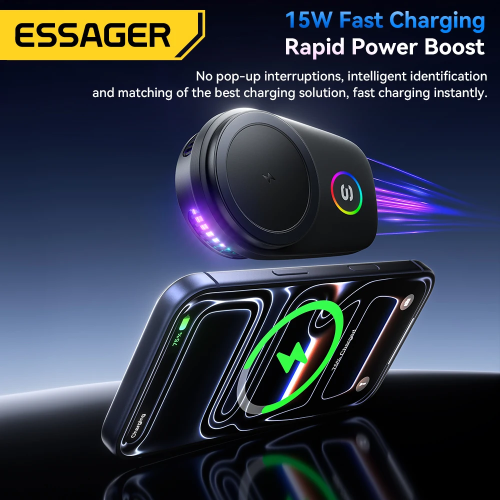 Essager Magnetic Car Phone Holder Air Vent Car Phone Stand For Magsafe iPhone 17 16 15 Pro Xiaomi Samsung Strong Magnet Holder