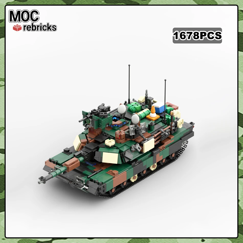 

MOC-134913 WW2 США военный M1A2 Abrams SEP V2 основной боевой танк строительный блок модель бронированного автомобиля кирпичная игрушка Детские подарки