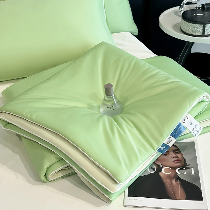 Fresh Green Cooling Summer Quilt,AB Side Cool Feeling Comforter.Smooth ...
