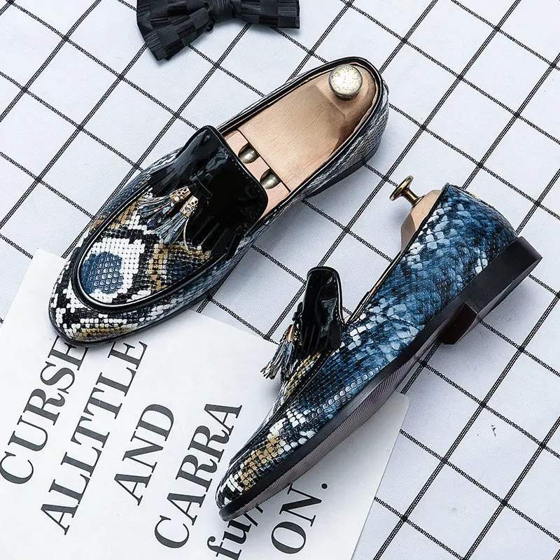 

New Design Fashion Tassel Shoes for Men Comfortable Leather Men's Dress Shoes Low-heel Slip-on Party Shoes Men Zapatos De Hombre