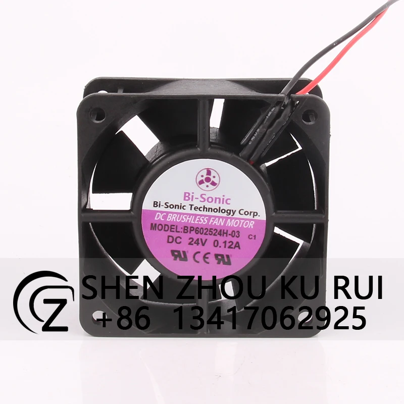 BP602524H-03 Case Fan for Bi-Sonic 60*60*25MM 24V 0.12A 6CM Double Ball Inverter Cooling Fan