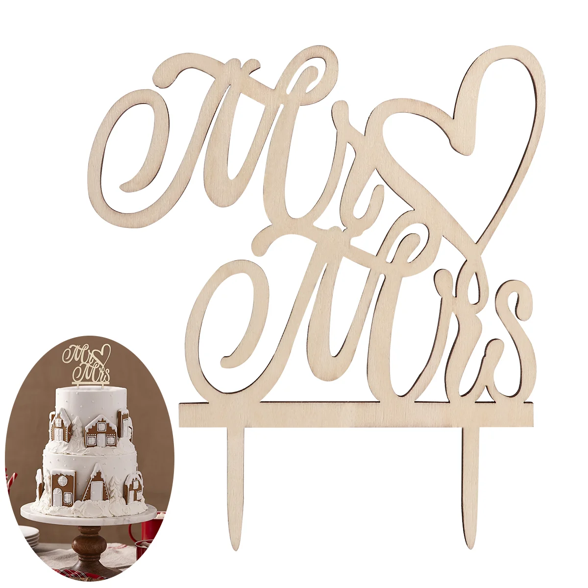 

Vintage Decor Lovely Design Topper Rural Handmade Cake Retro Style Toppers Bride