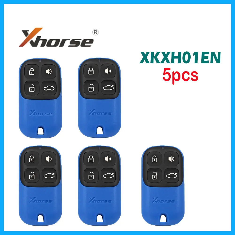 

5Pcs/Lot Xhorse XKXH01EN Remote Car Key Garage Door 4 Buttons XK Series Remote Control Blue Style Car Remote Key English Version