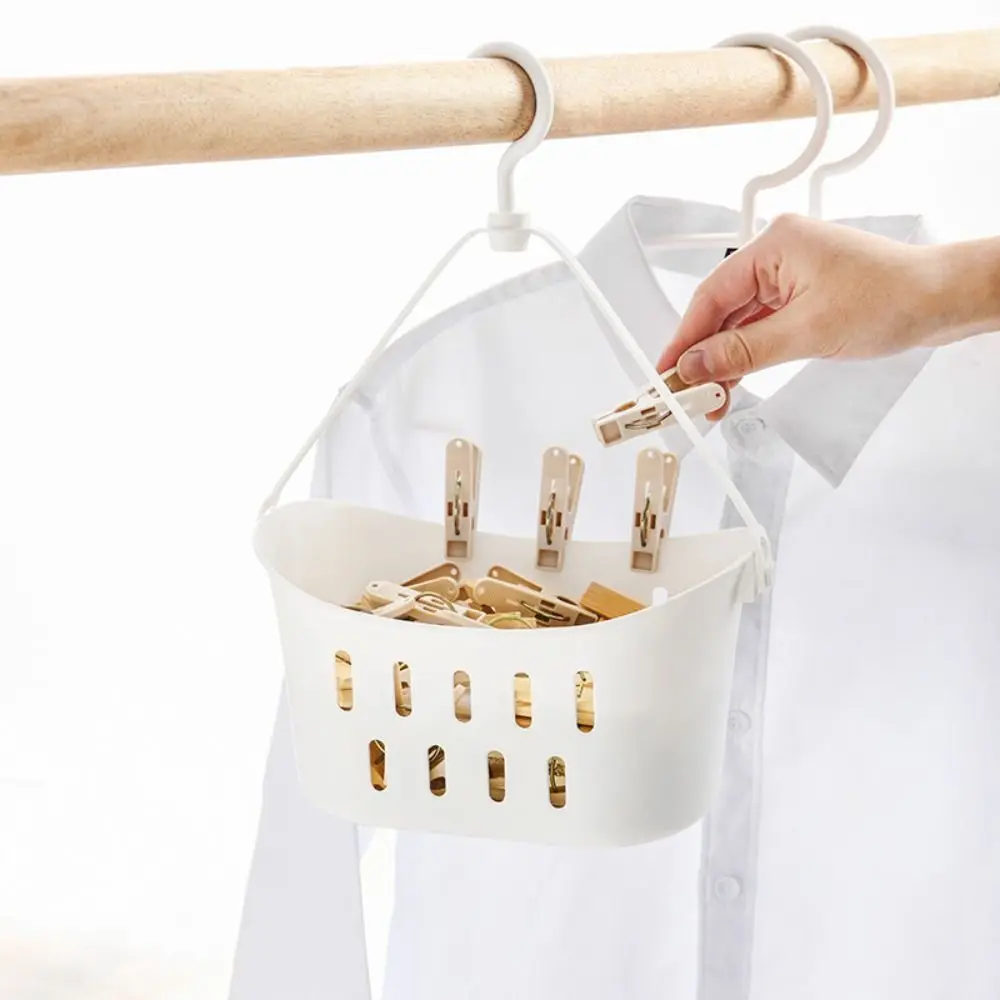 

White Hanging Drain Basket Portable Plastic Rotatable Shower Storage Basket Hangable with Hook Sink Holder Kitchen