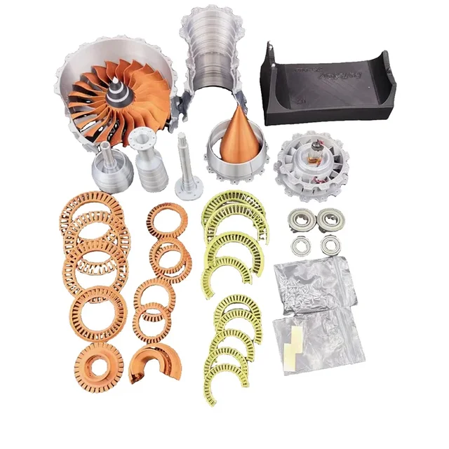 27cm DIY Turbofan Engine Aviation Model Assembly Kit Plastic Scientific Experiment Jet Aircraft Engine Models Power Toy 3