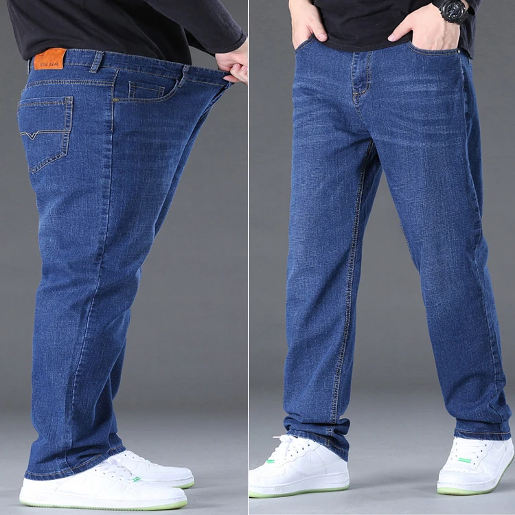 Jeans for Men Big Size 28-50 Denim Fabric Large Size Pants for Fat People 45-150kg Jeans Hombre Wide Leg Jeans Pantalon Homme 3