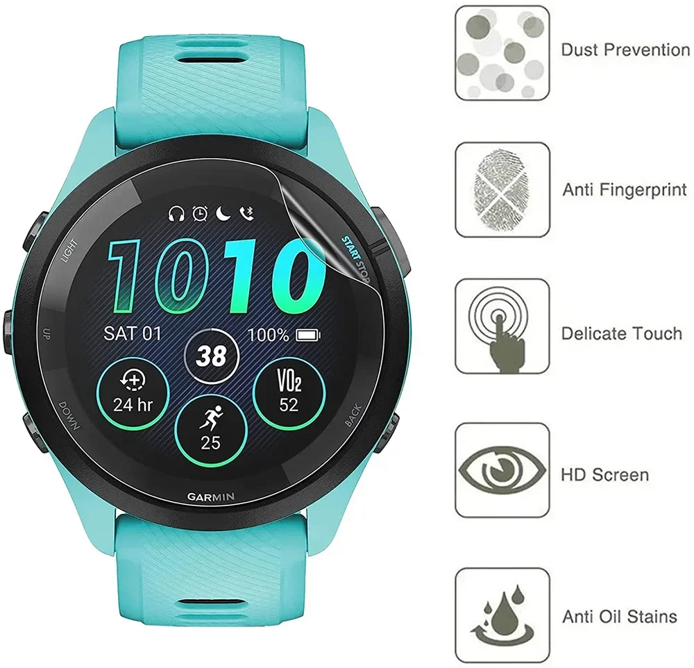 Screen Protector 1-5PCS Soft Hydrogel Clear Protective Film For Garmin Forerunner 965 955 265S 255 245 Full Cover Guard