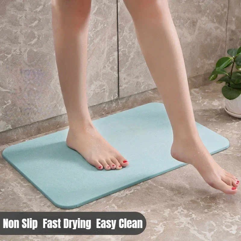 Diatomite Mat Diatomaceous Earth Bath Mat Super Absorbent Non Slip Quick  Drying Bath Shower Rug Door Home Floor Bathroom Mat