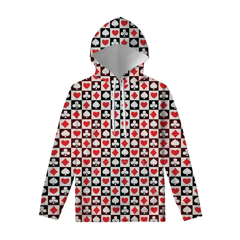thumbnail image 1 of Sudadera con capucha con estampado 3D de naipes para hombre y mujer, jersey con estampado de póquer a la moda, sudadera con capucha de gran tamaño para primavera y otoño, 1 of 4