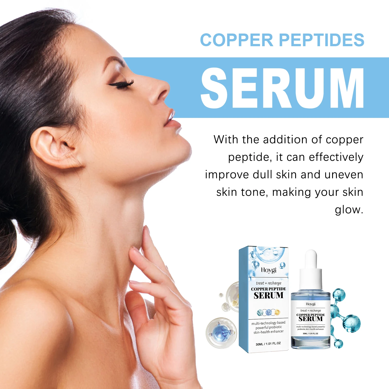 Copper Peptide Serum Fade Fine Lines Shrink Pores Skin Care Smoothing Firming Hyaluronic Acid Brightening Moisturizing Serum 2