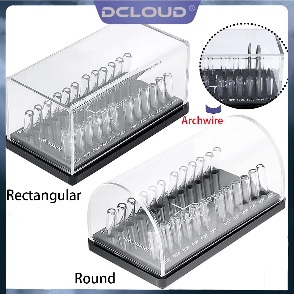 

Dental Orthodontic Arch Wire Placement Box Acrylic Organizer Holder Round/Rectangular Archwires Case Dispenser Dentistry Tool