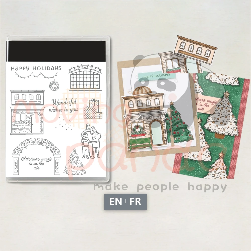 

MP799 2023 Winter Christmas Series Clear Stamps Cutting Dies DIY Scrapbooking Stamps Metal Dies For Cards Albums Crafts Decor