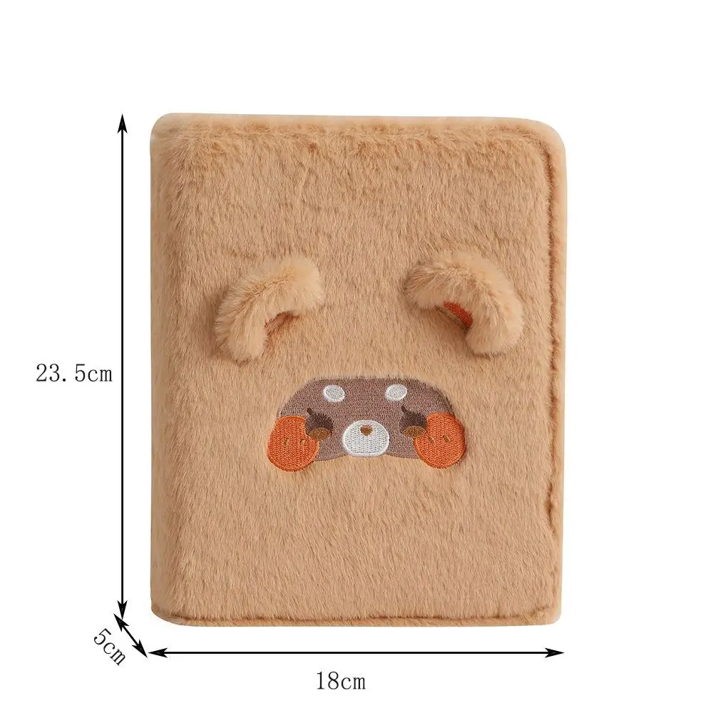 포토카드 거치대 고양이 곰 카드 앨범 커버, 느슨한 잎 카드 앨범 플러시 바인더 커버, 내부 페이지 리필, 6 홀