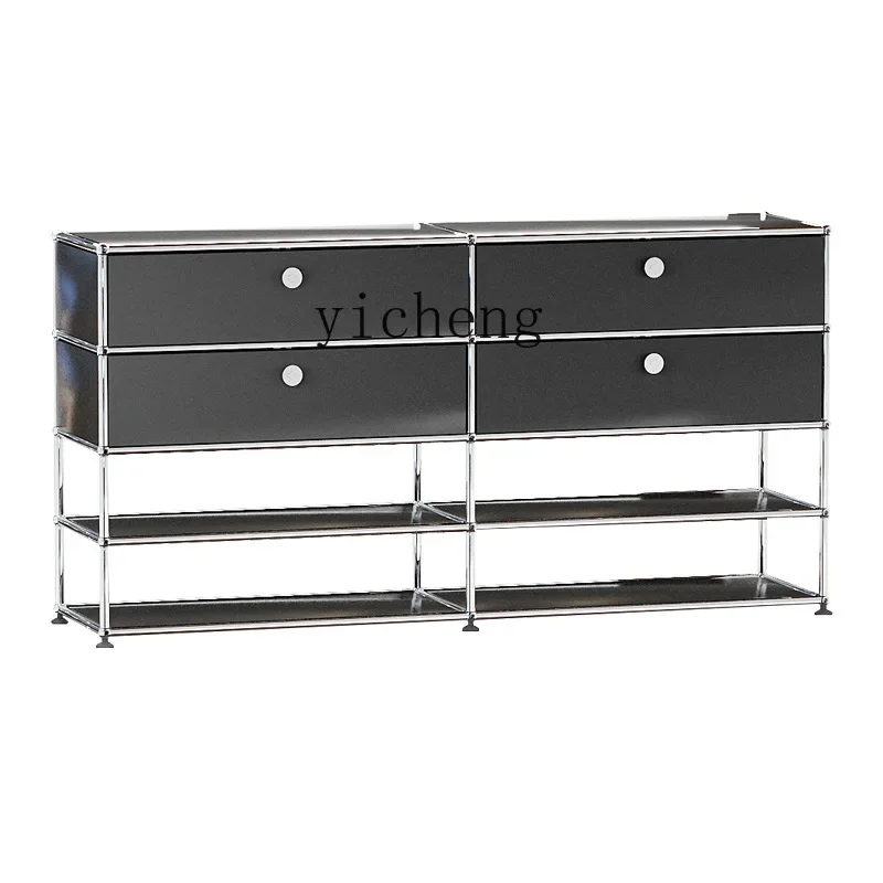 

Zk Mid-Ancient Module Cabinet Modern Simple Shoe Cabinet Living Room Bedroom Storage Cabinet Stainless Steel