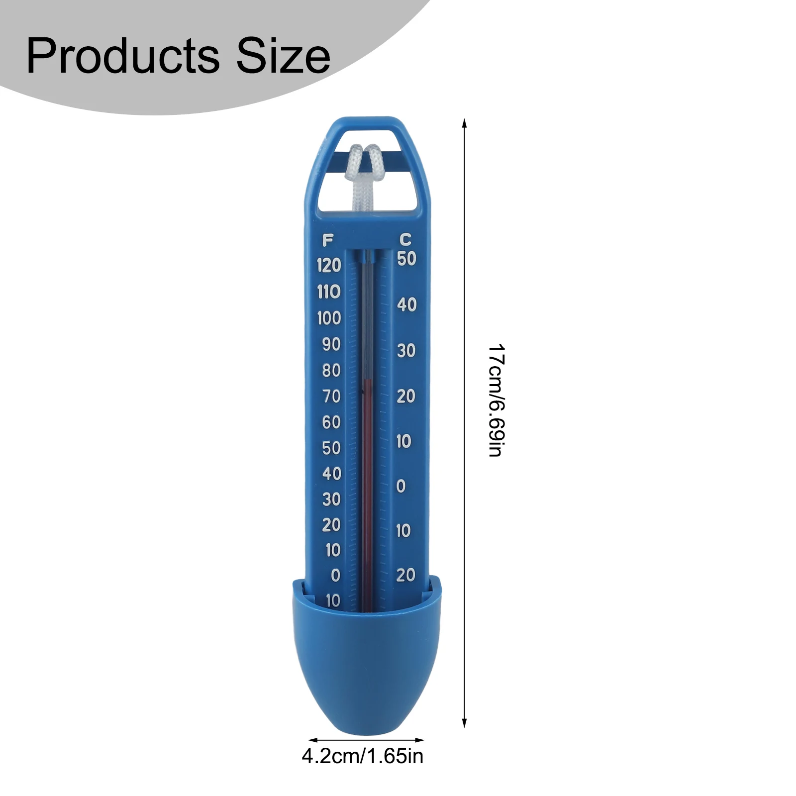 Floating Thermometer 17x4.2CM Portable Swimming Pool Floating Thermometer Water Tester Swimming Pools