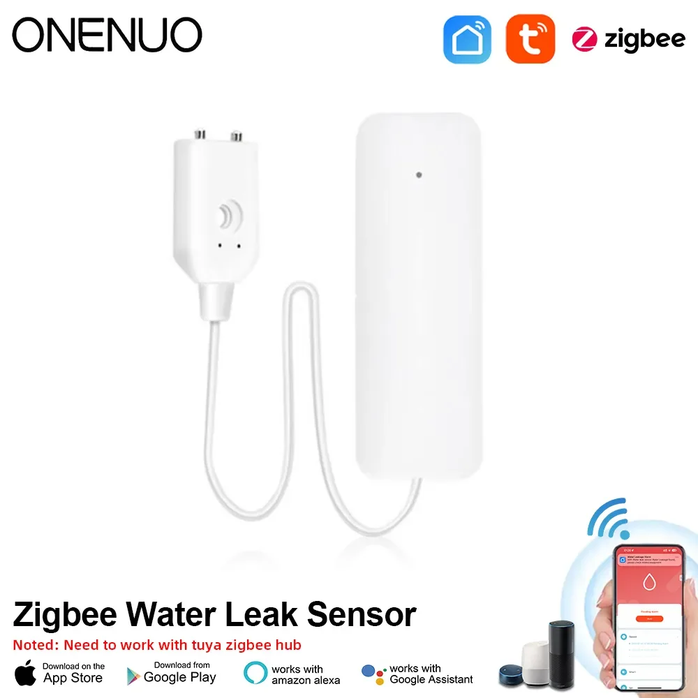 Tuya Smart Zigbee Water Sensor Leak Detector Flood Alarm Work with Zigbee Hub water flood sensor
